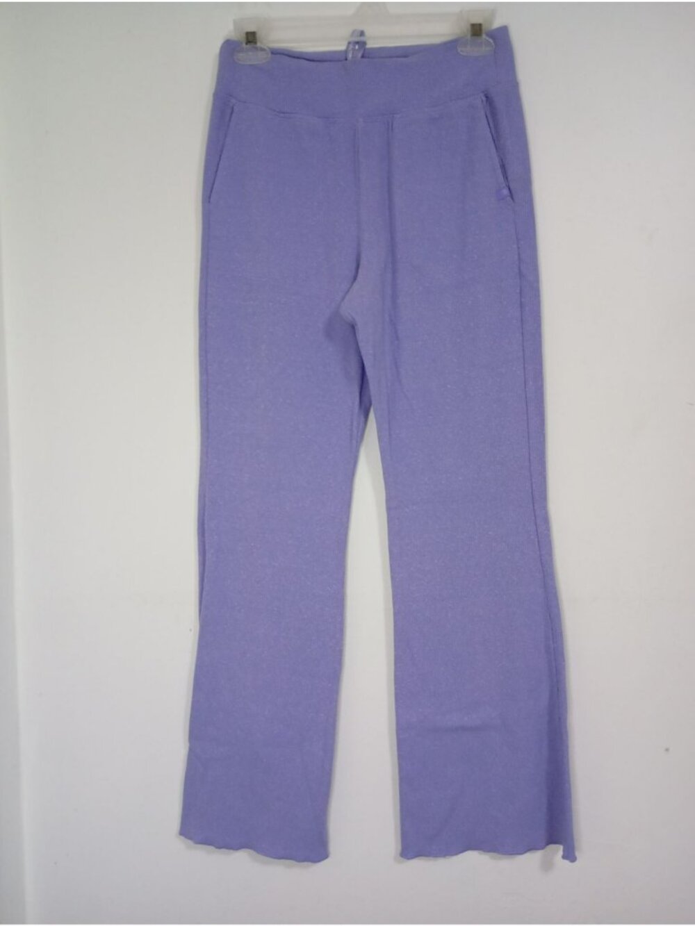 Athleta Girl Purple Ribbed Lounge Pants XL/14 Relaxed Fit polyester blend